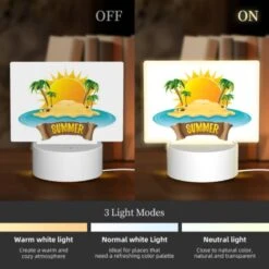 Rectangular Acrylic Night Light, A Sunny Beach With A Palm Tree And A Sandy Shore. 2 Rectangular Acrylic Night Light, A Sunny Beach With A Palm Tree And A Sandy Shore. -Pattern Diy Shop e2a6cfa24c38ee702ec2898607a76af4483998e6