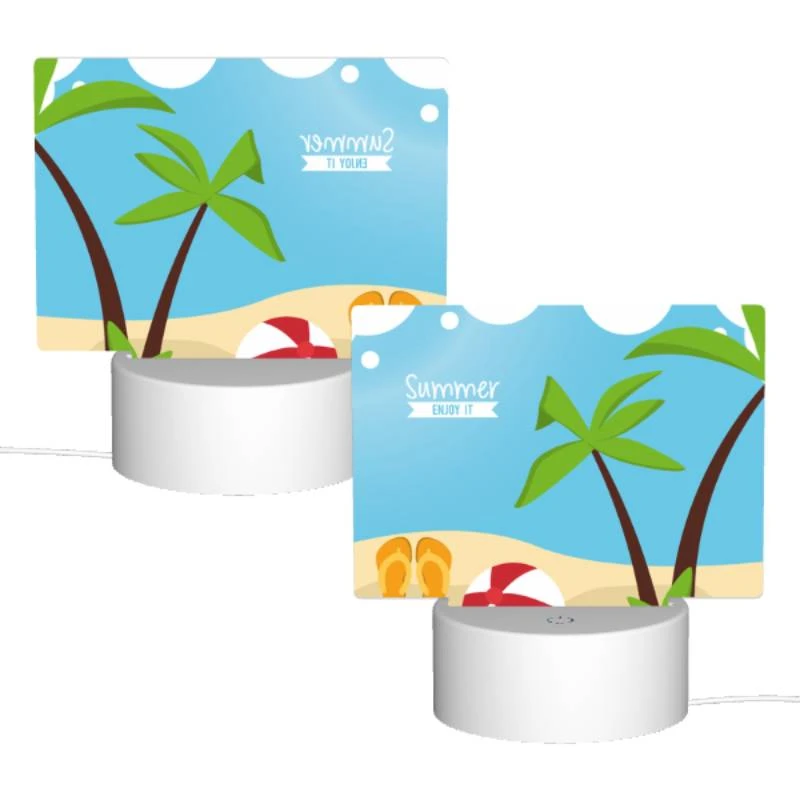 Rectangular Acrylic Night Light, A beach scene with a red and white ball Rectangular Acrylic Night Light, A Beach Scene With A Red And White Ball -Pattern Diy Shop e37113edc374442fdc6bc789efbd4c3959d0d634