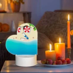 Love Acrylic Night Light, A Red And White Umbrella Is Laying On The Beach. -Pattern Diy Shop e53ca480bee95dd4fd8b54e6a311e56886bb7879