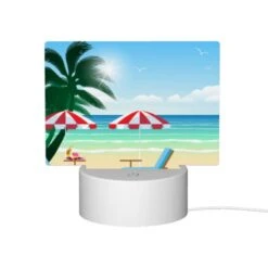Rectangular Acrylic Night Light, A Beach Scene With Two Umbrellas And Two Chairs. -Pattern Diy Shop e650c5e80c232b5368f4b9c3c6418586edadc811
