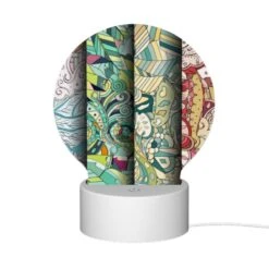 Round Acrylic Night Light, Three Colorful Paintings Are Displayed Side By Side. -Pattern Diy Shop e690b24b80e002183417565c6afb74da21f1a4be