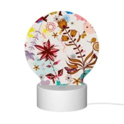 Round Acrylic Night Light, A Colorful Flower Arrangement With A Butterfly And A Bee. -Pattern Diy Shop e75f0696e57ae18ca18eece73194546124a83bc0
