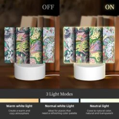 Rectangular Acrylic Night Light, Three Colorful Designs Are Displayed On A Wall. -Pattern Diy Shop e7660ba301a2b949713933a49e2a054072272e13