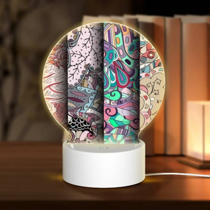 Round Acrylic Night Light, Three different colored paintings of trees. Round Acrylic Night Light, Three Different Colored Paintings Of Trees. -Pattern Diy Shop ea07fe0ccb298fd736e05b488b982863c42d8e01