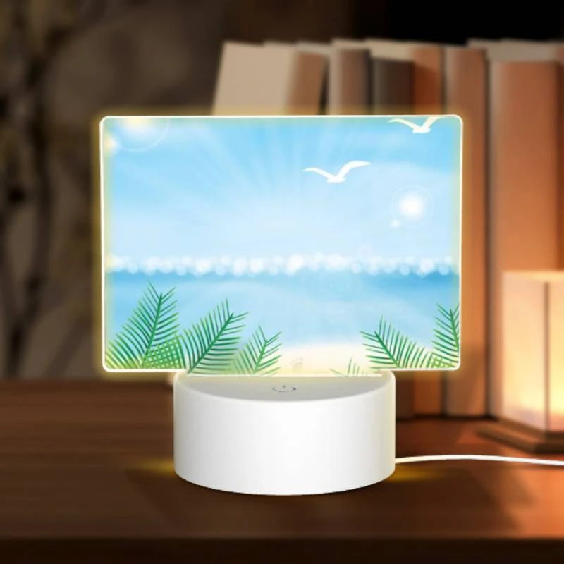 Rectangular Acrylic Night Light, A sunny day at the beach with a few birds flying overhead. Rectangular Acrylic Night Light, A Sunny Day At The Beach With A Few Birds Flying Overhead. -Pattern Diy Shop ea2d39de08e10548ba16712cd3e6f09260d6109a