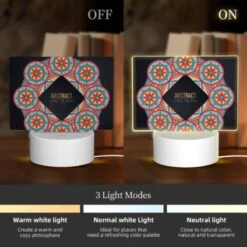 Rectangular Acrylic Night Light, A Colorful Abstract Pattern Is Displayed In A Circle. 2 Rectangular Acrylic Night Light, A Colorful Abstract Pattern Is Displayed In A Circle. -Pattern Diy Shop eae76395ce8a5c6095c8bf0b6801ebc7bf065ba5