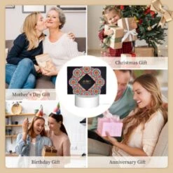 Rectangular Acrylic Night Light, A Colorful Abstract Pattern Is Displayed In A Circle. 7 Rectangular Acrylic Night Light, A Colorful Abstract Pattern Is Displayed In A Circle. -Pattern Diy Shop eba94dbe0a00383ec4e18939cf2fe3c68dd9c6ea