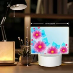 Rectangular Acrylic Night Light, A Blue And Pink Flower Arrangement. 5 Rectangular Acrylic Night Light, A Blue And Pink Flower Arrangement. -Pattern Diy Shop ec842d2fc580b94412f11b8a2adde12fa54db970