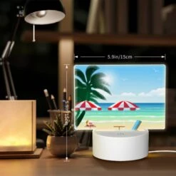 Rectangular Acrylic Night Light, A Beach Scene With Two Umbrellas And Two Chairs. -Pattern Diy Shop ed22867809ff46c60b82436a4a09f339c05153c7