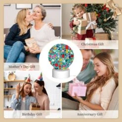 Round Acrylic Night Light, A Colorful And Vibrant Image Of Birds And Flowers. 7 Round Acrylic Night Light, A Colorful And Vibrant Image Of Birds And Flowers. -Pattern Diy Shop edb20855515c48967015d3697ace3c5f93d5b75b