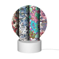 Round Acrylic Night Light, Four Colorful And Artistic Designs Are Displayed Side By Side. -Pattern Diy Shop ede9279e096b98a41a2da3c2c0c8576e7785e698