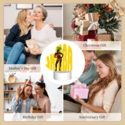 Love Acrylic Night Light, A Woman Wearing A Grass Skirt And A Head Dress Stands In Front Of A Yellow Background. -Pattern Diy Shop ef8f655b916a6529bcae4ab0f8fe6c3f6061794c