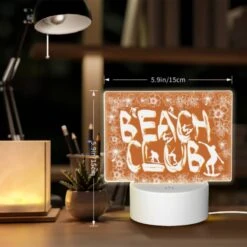 Rectangular Acrylic Night Light, A Sign That Says "Beach Club" With A Picture Of A Surfer. 5 Rectangular Acrylic Night Light, A Sign That Says "Beach Club" With A Picture Of A Surfer. -Pattern Diy Shop f010f72f66cfaa273b77741c1f89f00a5c14b6a0