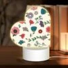 Love Acrylic Night Light, A Colorful Floral Pattern With Pink