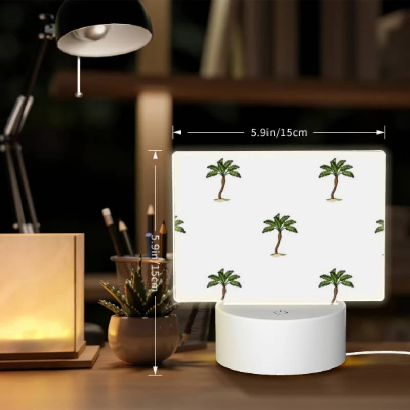 Rectangular Acrylic Night Light, A pattern of palm trees on a white background. Rectangular Acrylic Night Light, A Pattern Of Palm Trees On A White Background. -Pattern Diy Shop f1293925b4fc8ef77b19cea920c18c461cc09241