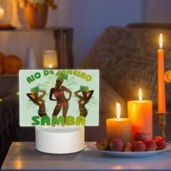 Rectangular Acrylic Night Light, A Colorful Advertisement For Rio De Janeiro Featuring Two Women In Bikinis. -Pattern Diy Shop f1ff81e136e568e8933feefb0506c3693dd410a3