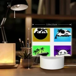 Rectangular Acrylic Night Light, Four Different Colored Images Of Palm Trees. -Pattern Diy Shop f305c4773a0b8e9f9eb08b345b1029fe86dbf793