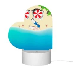 Love Acrylic Night Light, A Red And White Umbrella Is Laying On The Beach. -Pattern Diy Shop f60066e79fc9b427481bdb15eae7591516d3edb2