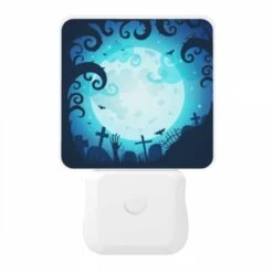 Night Light, A Spooky Scene With A Full Moon And A Bunch Of Bats Flying Around. -Pattern Diy Shop f643a3335bc53b557b0b2ef1fdf243241006582e