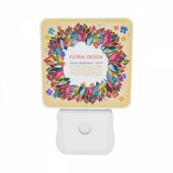 Night Light Set Of 2, A Colorful Flower Design With A Variety Of Flowers. -Pattern Diy Shop f9a6a02ff04a69ebfd009cb36f2b71b6e1054014