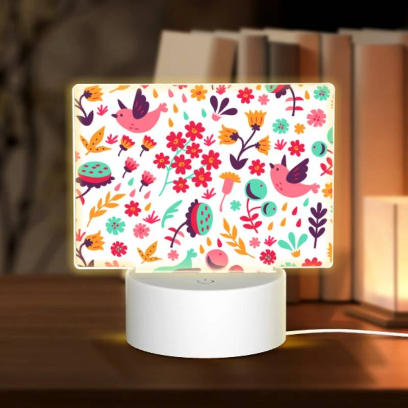 Rectangular Acrylic Night Light, A colorful bird with a flower in its mouth. Rectangular Acrylic Night Light, A Colorful Bird With A Flower In Its Mouth. -Pattern Diy Shop fa863dca529d77943f4930180f56e1f5d13b595d