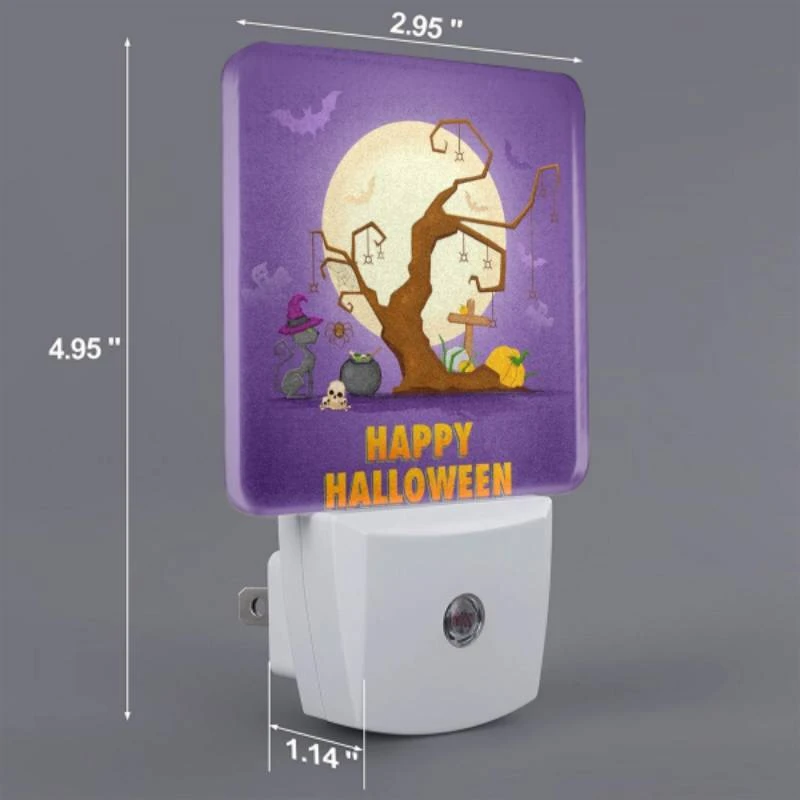 Night Light, A tree with Halloween decorations and a banner that says "Happy Halloween." Night Light, A Tree With Halloween Decorations And A Banner That Says "Happy Halloween." -Pattern Diy Shop fb723efb7fbde424ec2c9de9a849cbb0cc33d521