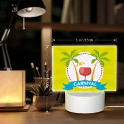 Rectangular Acrylic Night Light, A Yellow Sunny Background With A Tropical Theme -Pattern Diy Shop fccafa92e28ce402f670e926c3eeb71268611024