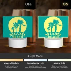 Rectangular Acrylic Night Light, A Logo For Miami Beach. -Pattern Diy Shop fd35e00941f27b56b9e2c33f769bd506eb48cff9