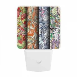 Night Light, Four Different Colored Designs Of Flowers. -Pattern Diy Shop ff269ab2dd7130f321cbc242e99550d8265f5fb8